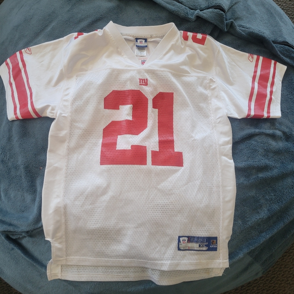 Barber #21 NY White and Red Football Jersey Youth Boys XL